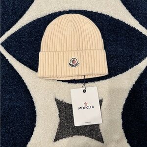 Moncler Wool and Cashmere White Beanie